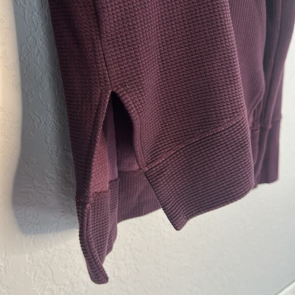NEW Athleta Coaster Luxe Waffle Athleisure Sweatshirt Wine Plum Fall Outdoor - Picture 5 of 8